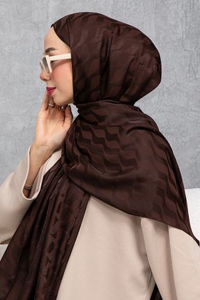 شال قهوه ای زنانه Kesik Elyaf m moon scarf - کد 815379713