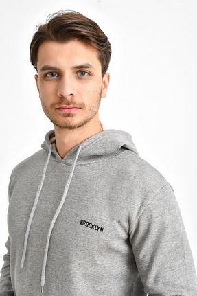 سوئیشرت طوسی مردانه چاپی Superlife - کد 51246003