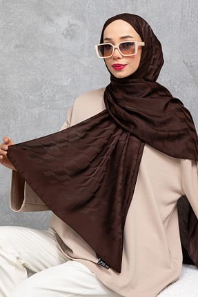 شال قهوه ای زنانه Kesik Elyaf m moon scarf - کد 815379713