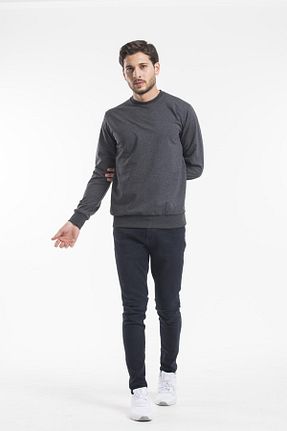 سوئیشرت طوسی مردانه ساده Superlife - کد 51782723