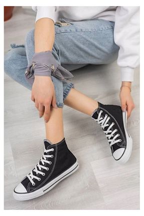 کفش اسنیکر مشکی زنانه بند دار ELİTE STEP - کد 881989207