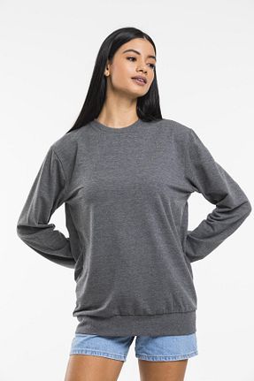 سوئیشرت طوسی زنانه ساده Superlife - کد 55221192