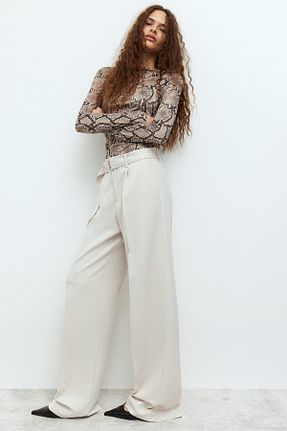 شلوار بژ زنانه پنبه ای H&M - کد 881710983