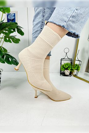 بوت / نیم بوت بژ زنانه تریکو Allyup - کد 163949227