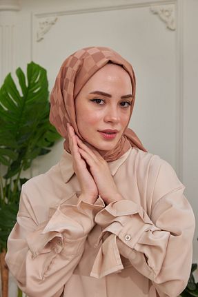 شال قهوه ای زنانه İpekhan - کد 681590957