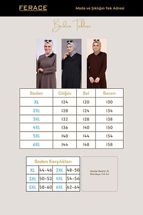 لباس سایز بزرگ مشکی زنانه ویسکون Ferace - کد 129427642