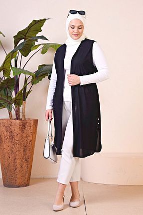 جلیقه سایز بزرگ مشکی زنانه سایز بزرگ Ferace - کد 682883427