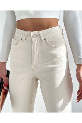 شلوار جین بژ زنانه پاچه تنگ ByCukurovaFrango - کد 847279952