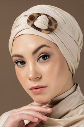 روسری بژ پنبه ای Vera - کد 651269508