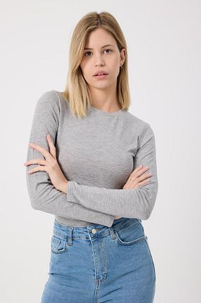 بادی طوسی زنانه یقه دوچرخه Polo State - کد 884122521