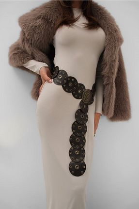 کمربند قهوه ای زنانه چرم مصنوعی barış sülün lovebox - کد 882089828