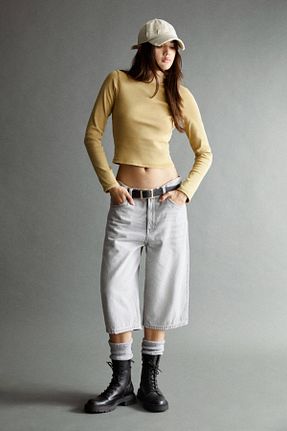 تیشرت زرد زنانه Fitted Pull & Bear - کد 882082871