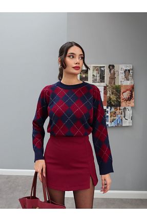 دامن زرشکی زنانه پنبه ای ESRAHELVACI - کد 882091966