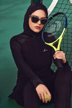 سوئیشرت حجاب مشکی زنانه مخلوط پلی استر Haşema - کد 841452039