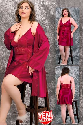 ربدوشام قرمز زنانه ساتن Jenny Daphne - کد 882202450