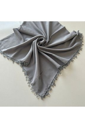 روسری طوسی %100 پنبه GÜNBATILI - کد 882179615
