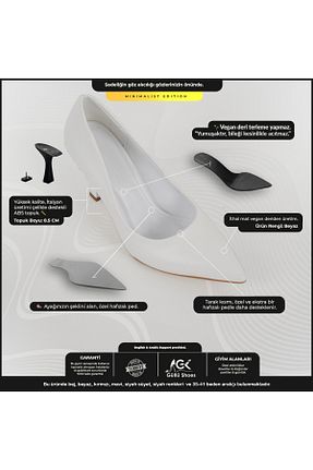 کفش استایلیتو سفید پاشنه نازک Güllü Shoes - کد 737810968