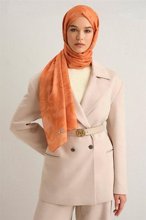 شال نارنجی زنانه پنبه ای Armine - کد 790640635