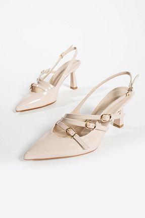 کفش استایلیتو بژ پاشنه نازک Güllü Shoes - کد 813956262