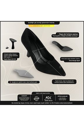 کفش استایلیتو مشکی پاشنه نازک Güllü Shoes - کد 738492408