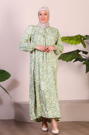 لباس سایز بزرگ سبز زنانه پارچه Ferace - کد 778371660
