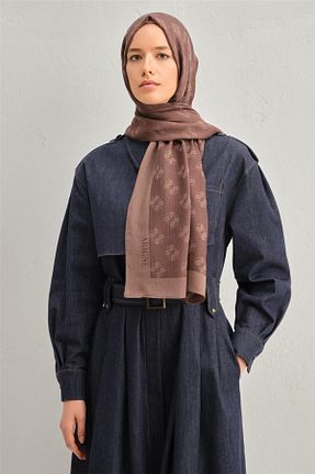 شال قهوه ای زنانه پنبه ای Armine - کد 879072310
