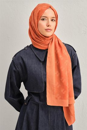 شال نارنجی زنانه ابریشم Armine - کد 879072428