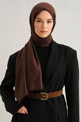 شال قهوه ای زنانه ابریشم Armine - کد 882277827