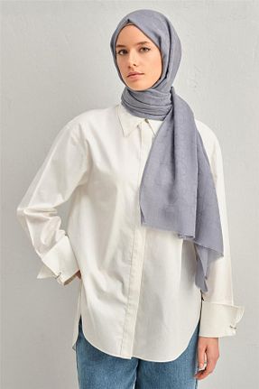 شال طوسی زنانه پنبه ای Armine - کد 874352192