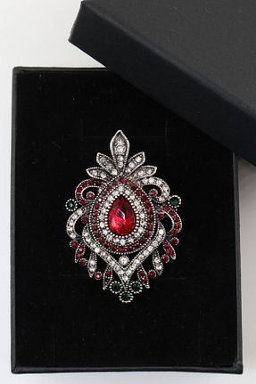 سنجاق سینه زرشکی زنانه فلزی KEEBA - کد 882280021
