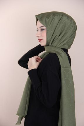 شال خاکی زنانه پنبه ای PİRAMİT - کد 808070230