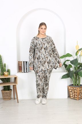 ست بالاتنه و پائین تنه سایز بزرگ مشکی زنانه بافت XL Modam - کد 882280444