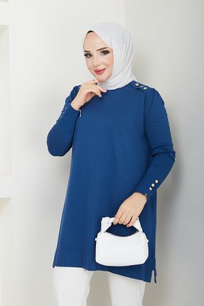 پلیور حجاب سرمه ای زنانه پنبه ای Pamuk Butik - کد 882295598