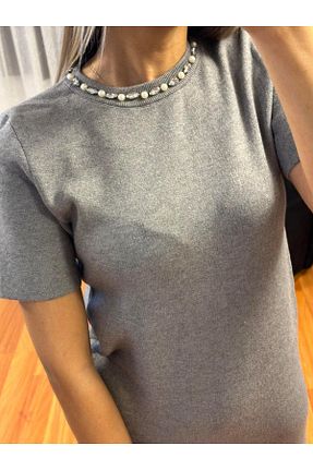 لباس طوسی زنانه تریکو SHINE STYLE - کد 882310270
