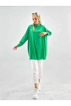 پیراهن حجاب سبز زنانه اورسایز VıoShıne - کد 759807679