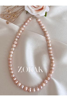 گردنبند مروارید صورتی نقره Zokak - کد 882362901