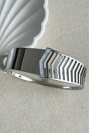 دستبند استیل (فولاد) طوسی زنانه استیل (فولاد) MODA - کد 882439712