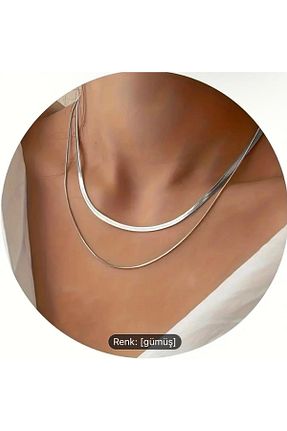 گردنبند جواهر متالیک زنانه آهن EKN - کد 882448784
