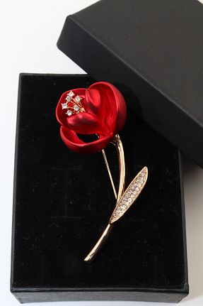 سنجاق سینه قرمز زنانه فلزی KEEBA - کد 880045487