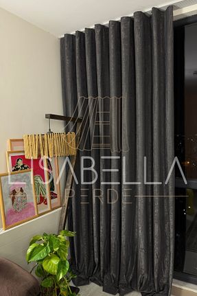 پرده زمینه طوسی مخمل LisabellaHome - کد 882468406