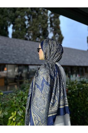 شال سرمه ای زنانه پنبه ای efdal şal eşarp - کد 882491752