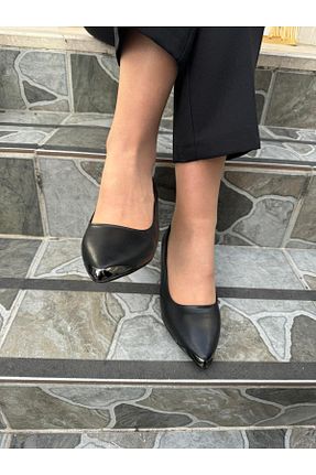 کفش پاشنه بلند کلاسیک مشکی زنانه چرم مصنوعی hy hilal & yılmaz - کد 882509457