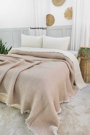 لحاف دونفره قهوه ای 220 x 240 YASEMİNİNEVİ - کد 766322700
