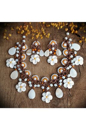 گوشواره جواهر سفید سنگ طبیعی MODA - کد 882555990