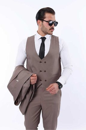 کت و شلوار بژ مردانه یقه کتی MISTER MR.PAPYON FASHION - کد 882629967
