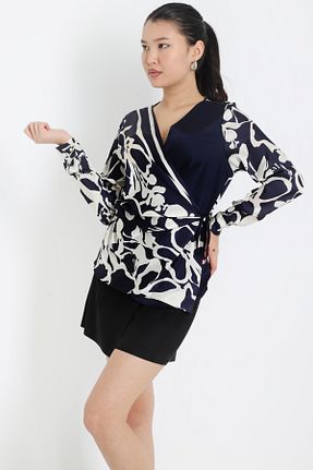بلوز سرمه ای زنانه طرح دار YORSSTYLE - کد 873358984