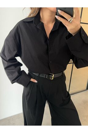 پیراهن مشکی زنانه اورسایز PINKPERİ - کد 882557331