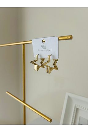 گوشواره استیل (فولاد) طلائی زنانه استیل (فولاد) stainles steel - کد 882586362