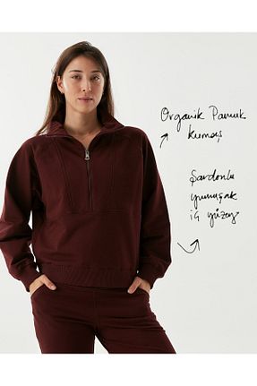 سوئیشرت قهوه ای زنانه ساده Ayma Active - کد 459598515