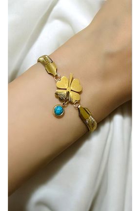 دستبند استیل (فولاد) طلائی زنانه استیل (فولاد) İthal - کد 882636612